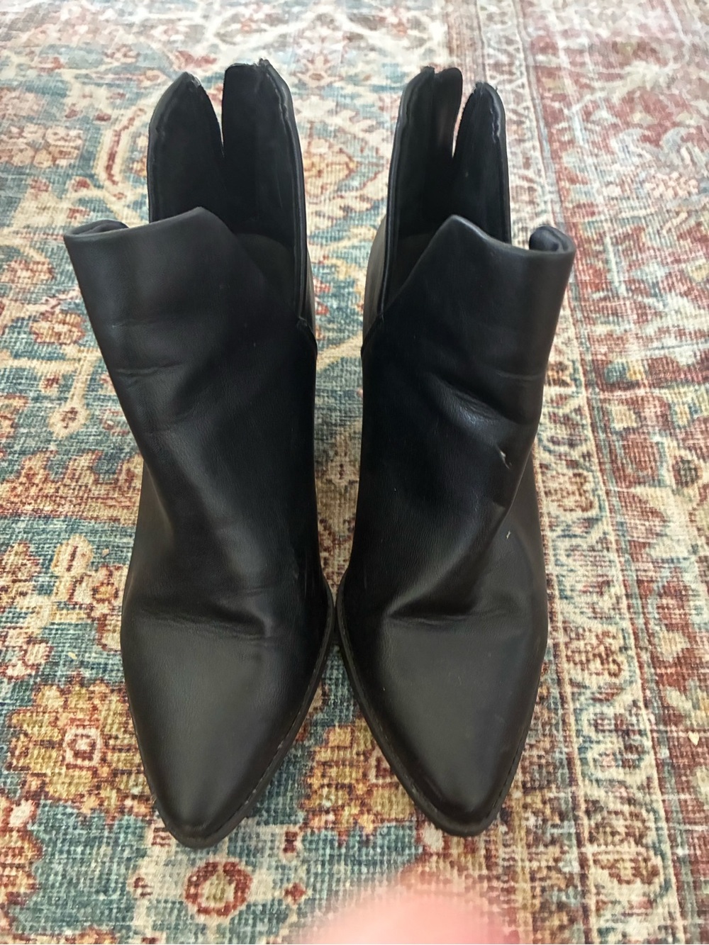 Sun + Stone Black Pointed Toe Ankle Booties